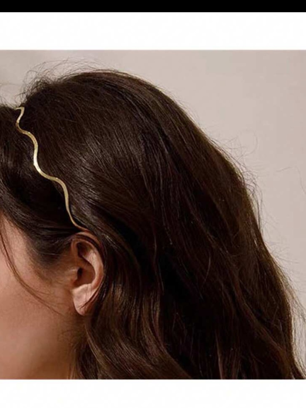 Gold Wavy Metal Headband Set - Women Accessories - Picture 3 of 6